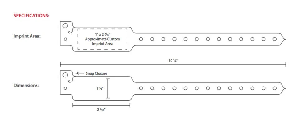 Custom Plastic Wristbands – Wide Face Band